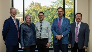 Sinquefield Prize Winner Dean Wibe is celebrated at a dinner at the Reynolds Alumni Center Bistro by Curator Jeanne Sinquefield, Dean Cooper Drury, President Mun Choi, Provost Matt Martens, Vice Chancellor Chris Smith and School of Music leadership.